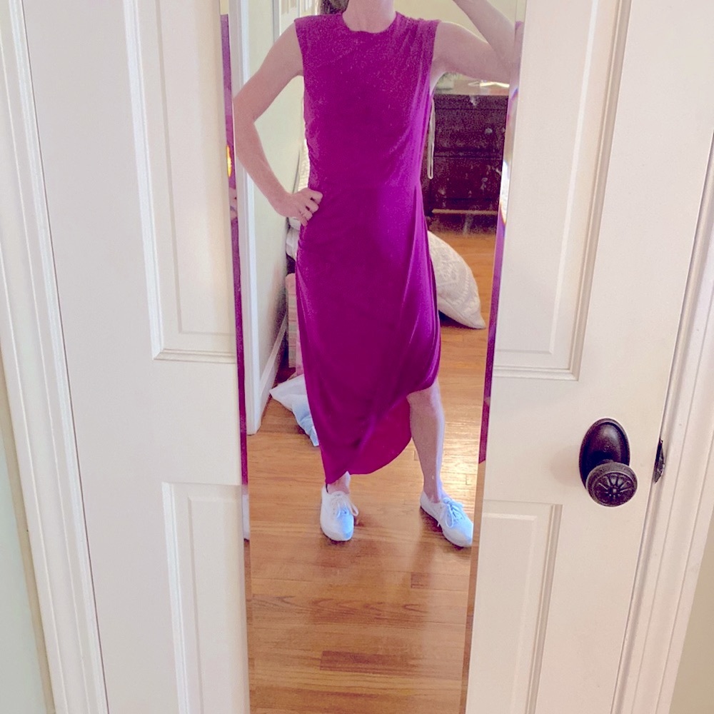 Jewel Purple Tahari Midi Dress